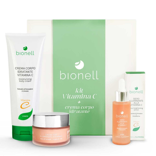 Bionell Kit Vitamina C Crema Viso Illuminante Vitamina C  75 ml + Siero Viso Illuminante Vitamina C 30 ml + Crema Corpo Idratante 250 ml
