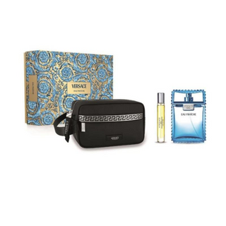 Versace Man Eau Fraiche Cofanetto Eau De Toilette 100ml, Travel Spray 10ml e Pochette