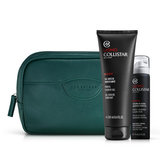 Collistar Cofanetto Gel Doccia Tonificante + Schiuma da Barba Aderenza Perfetta 75 ml + Travel-Bag THE BRIDGE